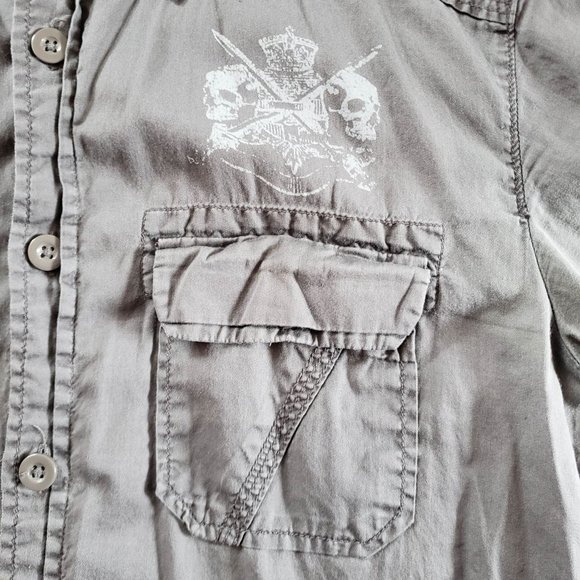 Red Squad casual Mens cotton short sleeve button up shirt, size XS - Picture 6 of 6